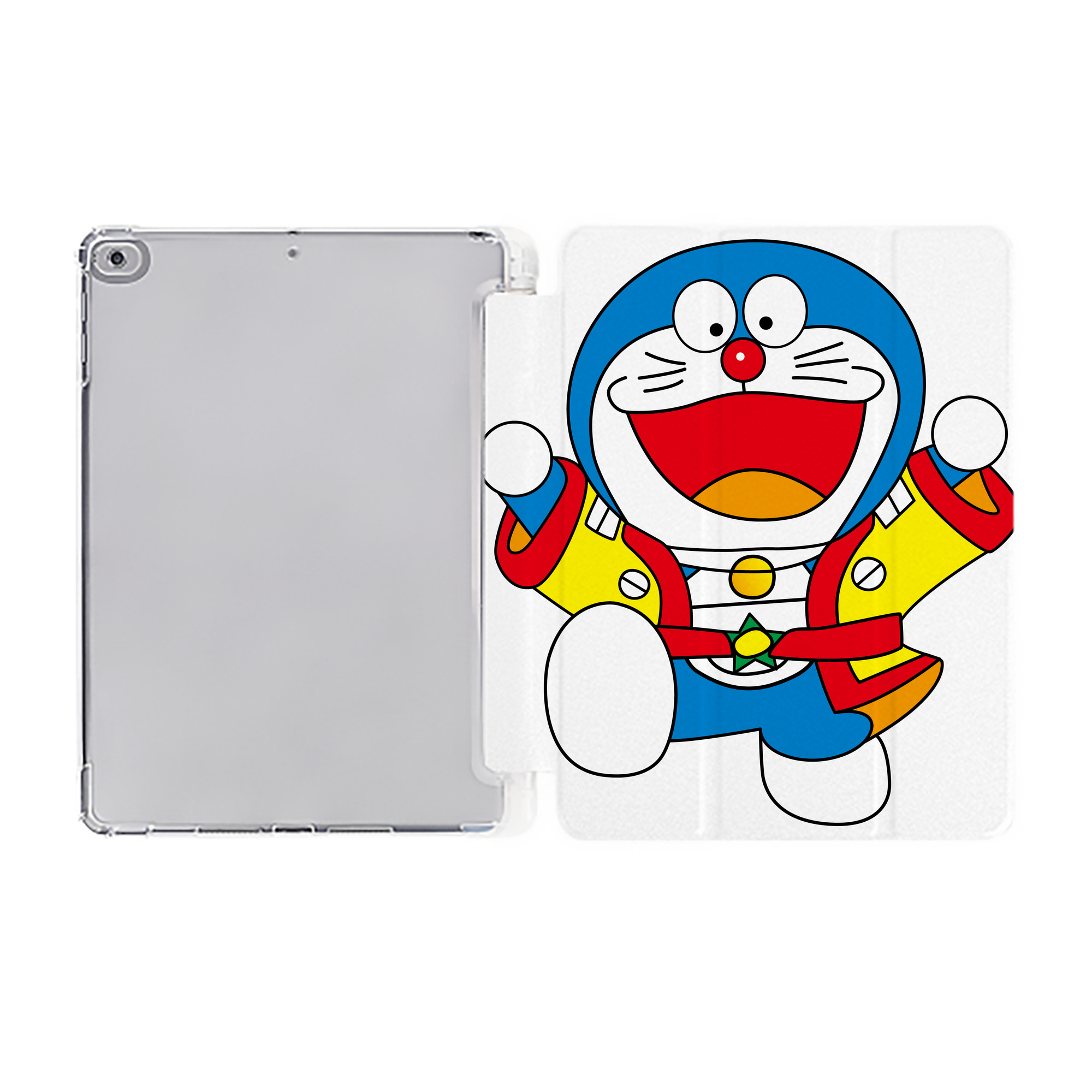 （画像用） ドラえもん Doraemon IPad ケース ペン収納付き 三つ折りスタンド PUレザー×シリコン 対応機種9.5/10.5/10.9インチ
